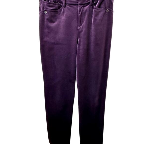 Vintage Ellen Tracy Sz. 6 Purple Velvet Pants Vampire Grunge Goth Casual Comfy - Picture 5 of 7